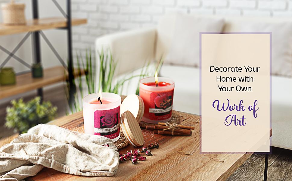 CraftZee Deluxe Soy Candle Making Kit with Soy Wax, Scents, Frosted Glass Jars, Wicks, Dyes, Melting Pot, Gift Box, Instruction Manual & More