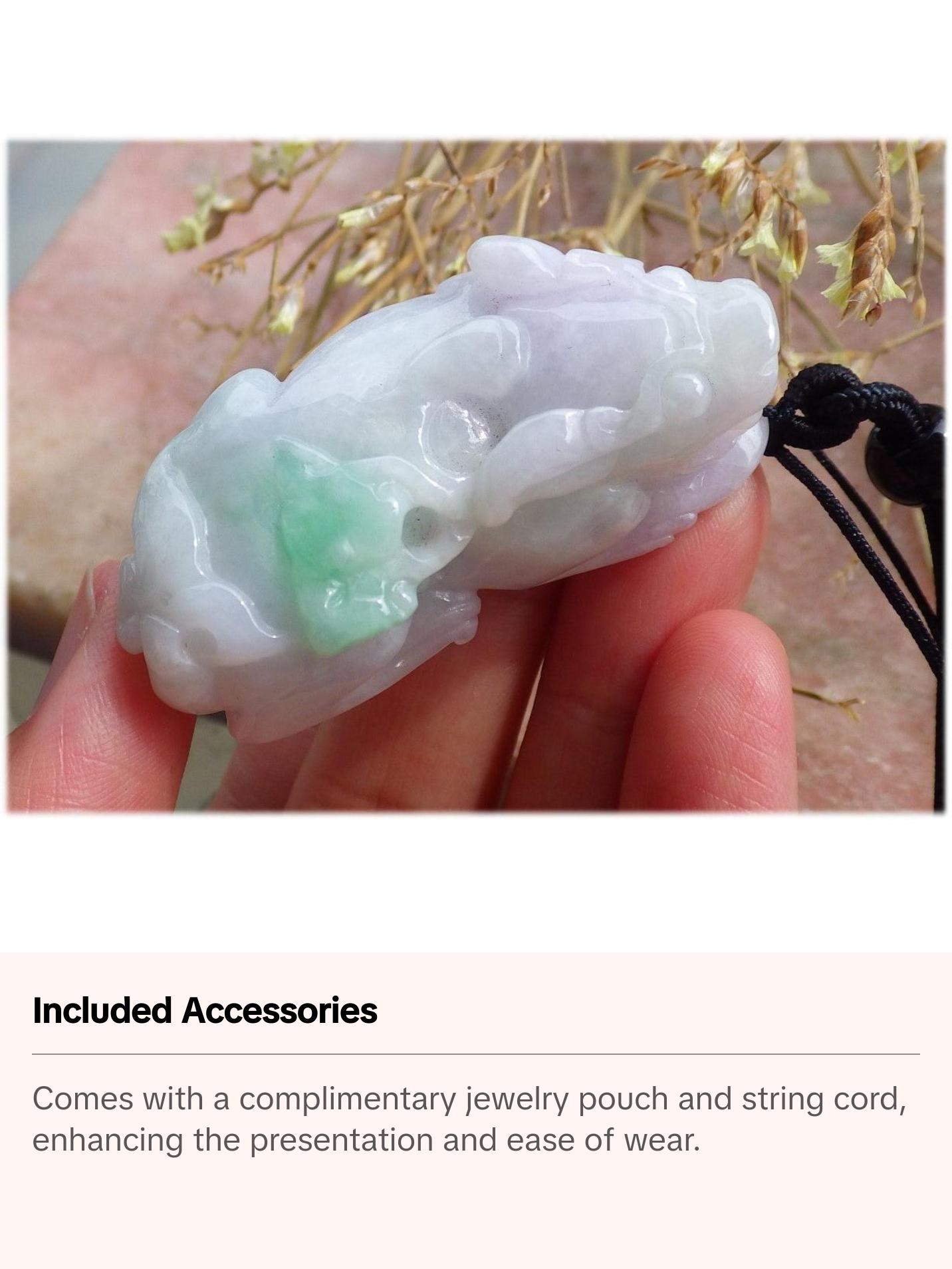 Certified Hand Carved Natural Green Myanmar Burma A Jade jadeite Dragon Pi Xiu Pendant Necklace