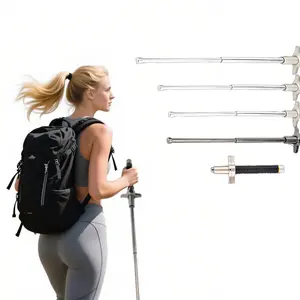 Must-Have for Outdoor Trips 26-37 Inch Adjustable Stainless Steel Trekking Poles Non-Slip Portable Easy to Store Ultralight 3-Section Telescopic Alloy Steel Hiking Stick