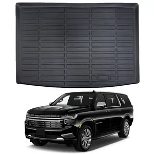 Canvcle Cargo Liner for 2021-2026 Chevy Chevrolet Suburban All Weather Trunk Mat Behind 3rd Row Seats Black TPE Material Non-Slip Spill-Blocking Easy to Clean Truck Accessories