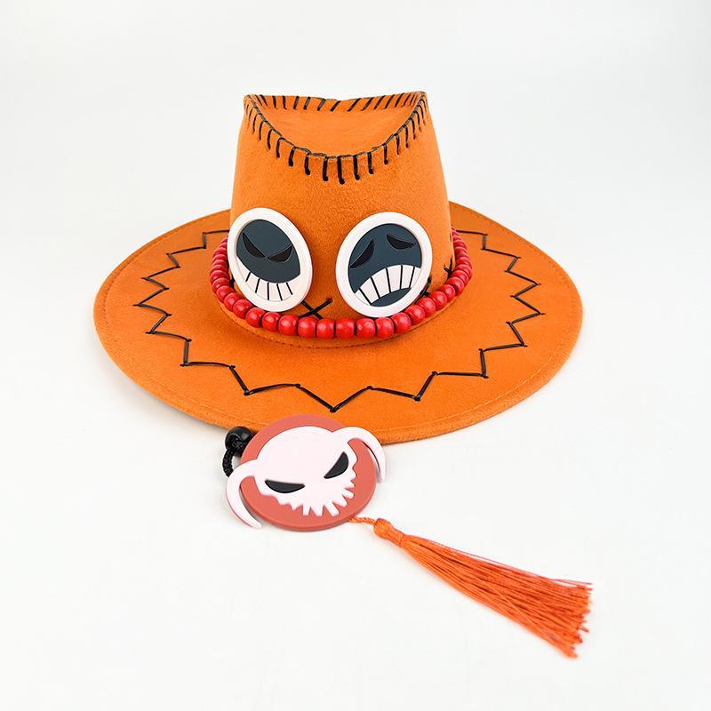 One Piece Portgas D Ace Cowboy Hat Fashion Sunshade Cap Unisex Outdoor Casual Versatile Anime Fan Daily Wear Hat