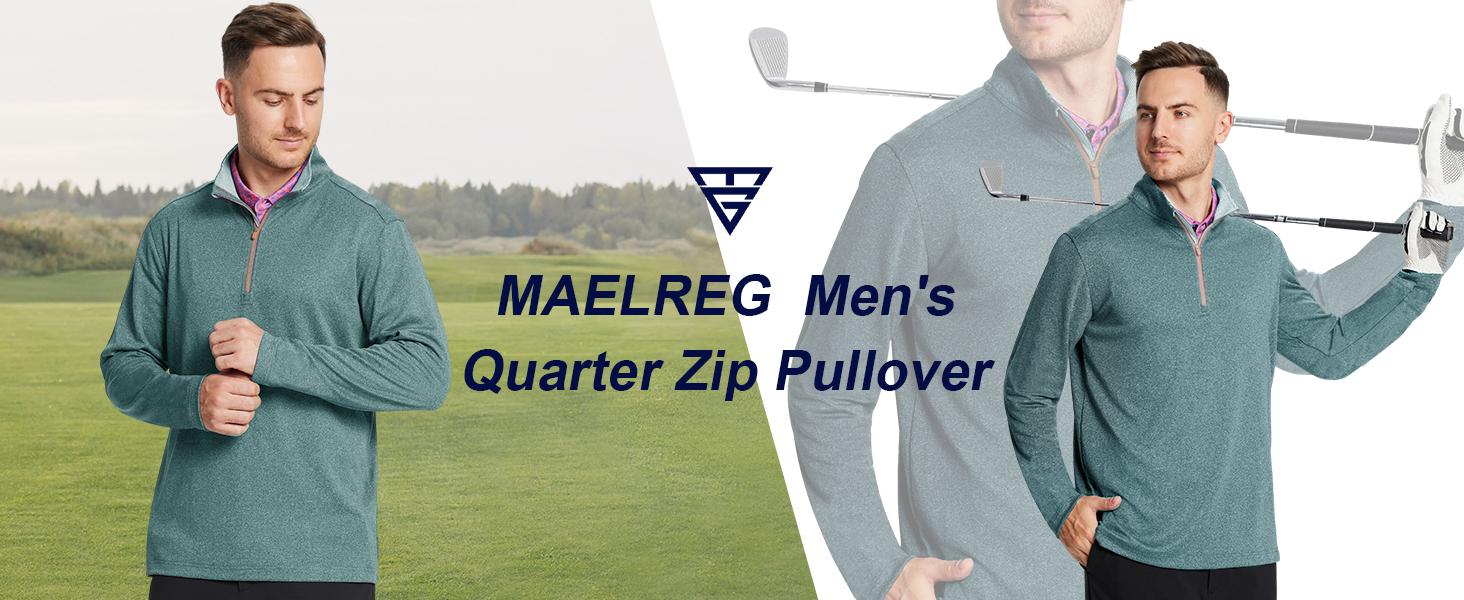 MAELREG Men’s Performance Quarter Zip Golf Pullover,Long Sleeve Dry Fit Moisture Wicking Mock Neck Sweatshirt, Stylish Lightweight Fall Layering Apparel,Fashion Top SpringStatements