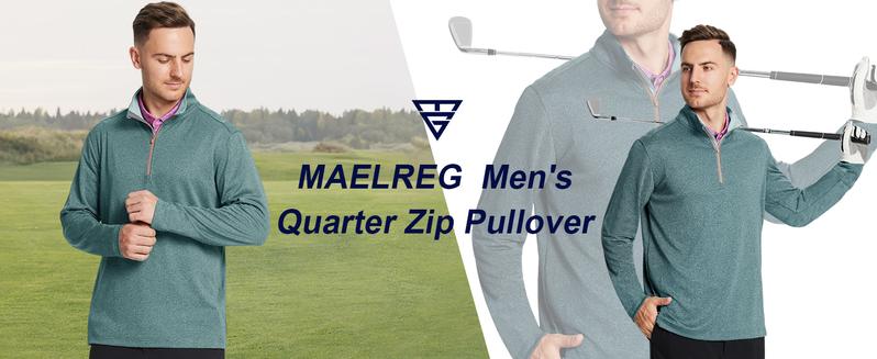 MAELREG Men’s Performance Quarter Zip Golf Pullover,Long Sleeve Dry Fit Moisture Wicking Mock Neck Sweatshirt, Stylish Lightweight Fall Layering Apparel,Fashion Top