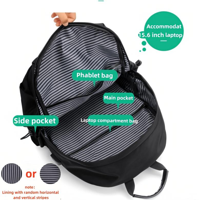 Lightweight Laptop Backpack for Men & Women, Carbon Black - Tablet Pocket, & - Business Travel,, Commuter Backpack, Adjustable Padded Straps, Durable & - Compatible with 15.6-inch Devices