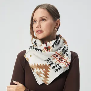 Women'S Bohemian Western Winter Warmth Scarf - Hand Washable & Dry Cleanable, Windproof & Thermal Insulation, Brown/Black/Beige/Red/Gray/White/Black/Gray/Blue/Beige/Red/, Brown/beige/white/black/gray/blue/beige/red/brown/beige/white/blac, Christmas, gifts