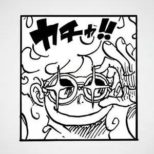 Gear 5 Luffy Manga Sticker