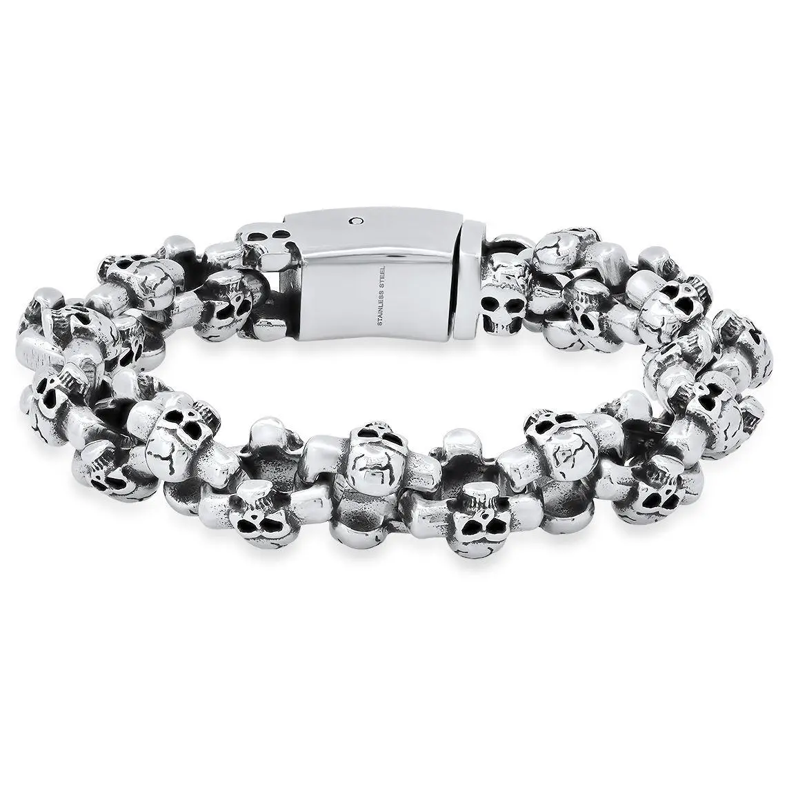 Steel by Design Men's Skull Cluster Men's Bracelet