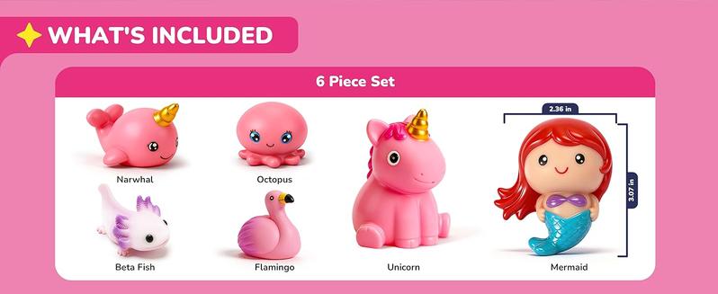 Lihgt-up Bath Toy,Cute Dinosaur Mermaid Animal Model Toys for Kids Ages 4-8,Glow in the Water Toys for Birthdays, Ideal for Shower, Bathtub, Swimming Pool,Easter Gifts