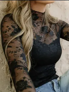 Flores Black Lace Top