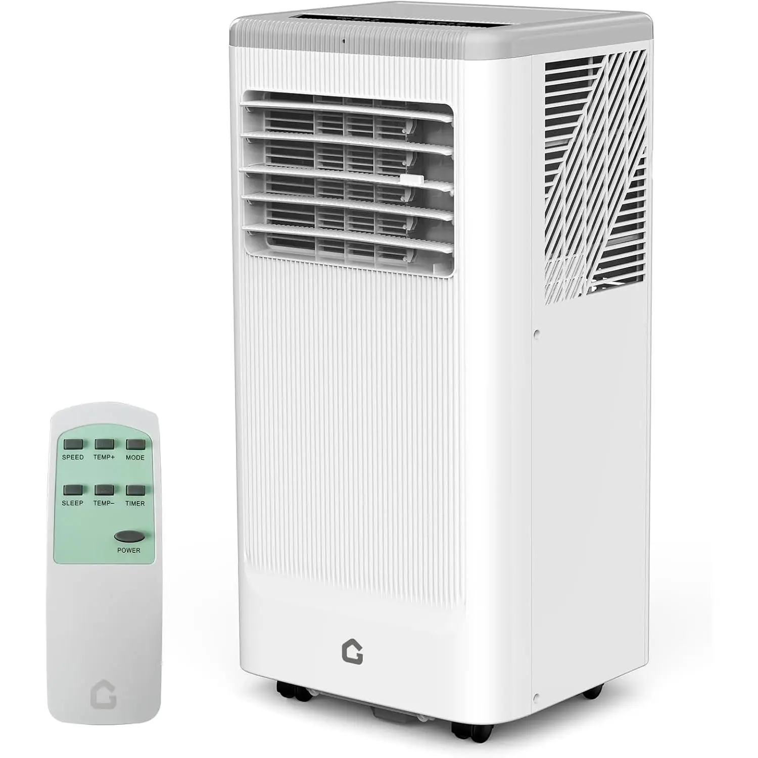 10,000 BTU Portable Aircon - 3-in-1 Multi Function Airconditioner with Cooling Modes, Fan, Dehumidify, Universal Remote, Complete Window Kit, Quiet White for 450 Sq.Ft Bedrooms, Living Rooms