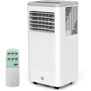 10,000 BTU Portable Air Conditioner for Rooms Up to 450 Sq.Ft, 3-in-1 AC Unit with Cool Fan & Dehumidifier Modes, Remote Control & Complete Window Kit, Quiet White Portable AC Perfect for Bedroom Home and Apartment