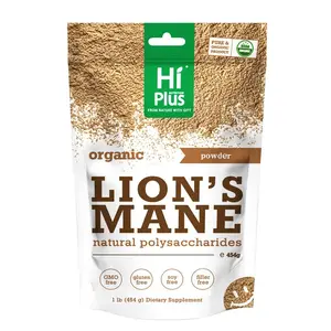 HiPlus Lion‘s Mane Powder, made with 100% organic and natural ingredients | Naturally Boost Focus & Memory for a Productive Life
