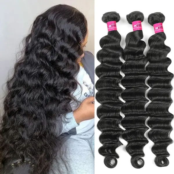 Thick Loose Deep Wave Human Hair Bundles Raw Human Hair Weave Brazilian Body Wave Quick Weave Extensions 1/3/4 Bundles #SummerWins #DealsForYouDays