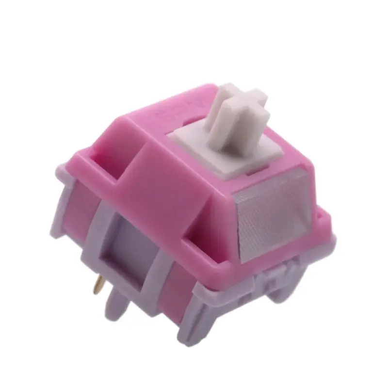 Hibiscus Flowers V2 Mechanical Linear Gaming Switches - 42g, Pre-Lubricated, 5-Pin Hot-Swappable, T3 Stem, HMX Factory-Made for MX Keyboards