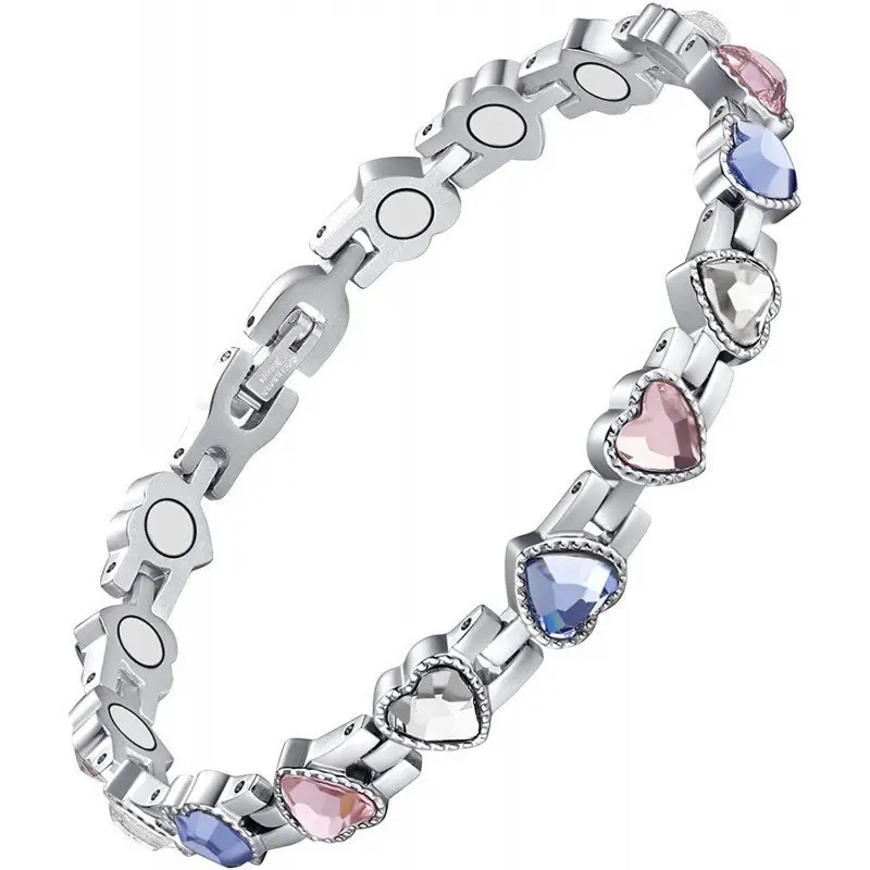 Magnetic Dragon & Heart-Shaped Bracelets for Couples, Adjustable Trendy Matching Set with Diamond Accent, Magnetic Heart Bracelet, Adjustable Size, Alloy Chain, Diamond Hearts