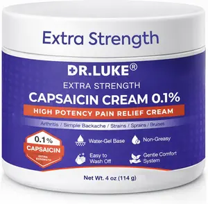 Dr. Luke Capsaicin Cream Extra Strength: Neuropathy Relief Cream with 0.1% Capsaicin for Arthritis, Muscle, Joint and Lower Back - 4OZ