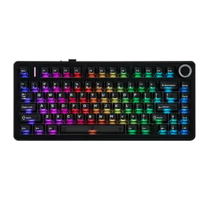 EPOMAKER AULA F75 Ultra Wireless Mechanical Keyboard, 10000mAh, VIA Programmable, Knob, Hot-Swap, Creamy Switch & Gasket, RGB Light, BT/2.4GHz/Type-C, Gaming Keyboard for PC & Mac