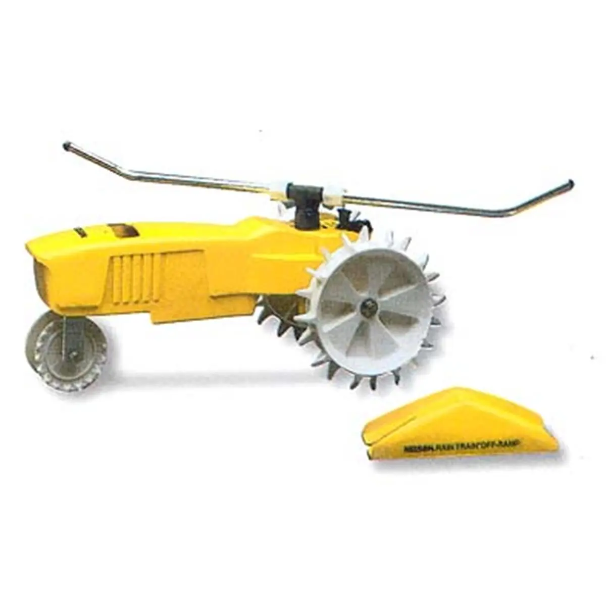 212 MAIN Nelson Rain Train Traveling Garden Water Sprinkler - Die-Cast Iron, Brass, Automatic Shut Off, Adjustable Spray Head Watering Equipment, Garden Hose Nozzle Compatible Home Improvement Component