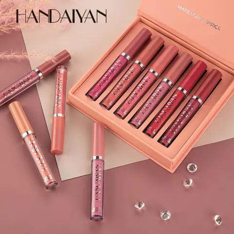 Handaiyan Women's 6pcs Lip Combo Sets, Matte Liquid Cosmetic, 24H Transfer-Proof, Long-Lasting, Smooth, Moisturizing, Non-Sticky, Waterproof, Cruelty Free Beauty Makeup for Different Occasions
