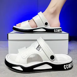 Women's Summer EVA Beach Sandals, Breathable Non-slip Slippers, Quick-drying Open-toe Slippers, Comfortable Solid-color Galoshes, Suitable for Indoor/ Outdoor Use