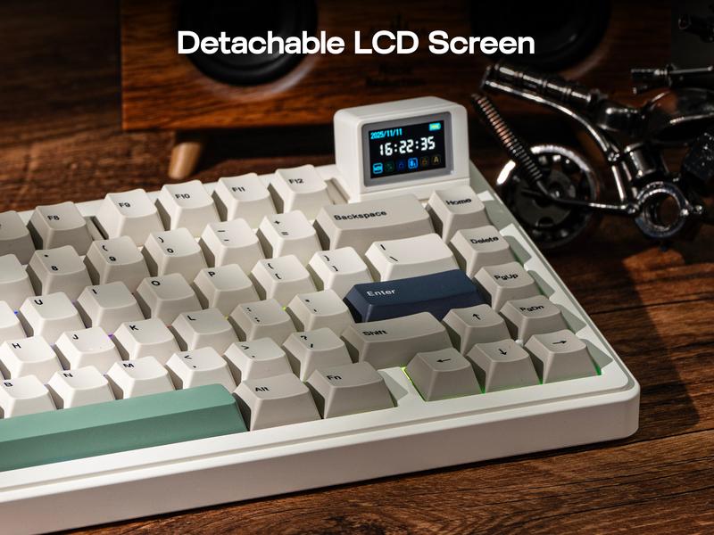 EPOMAKER RT82 Wireless Mechanical Keyboard with Screen, QMK/VIA Custom 2.4GHz/USB-C/BT5.0 Hot-Swappable Gasket  South-Facing RGB Backlight 5-Paddings, PBT Keycaps  keyboards for gaming creamy keyboard TikTokShopJumpstartSale