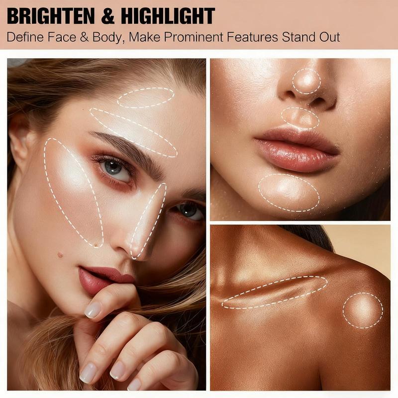 Dual-Ended Highlighter Liquid & Contouring Liquid For Face Shaping, Makeup, Cosmetic, Long-Lasting,Highlighter & Contour Duo, Perfect For Cool Tones, Buildable, Ultra-Blendable Contour, For All Skin Tones