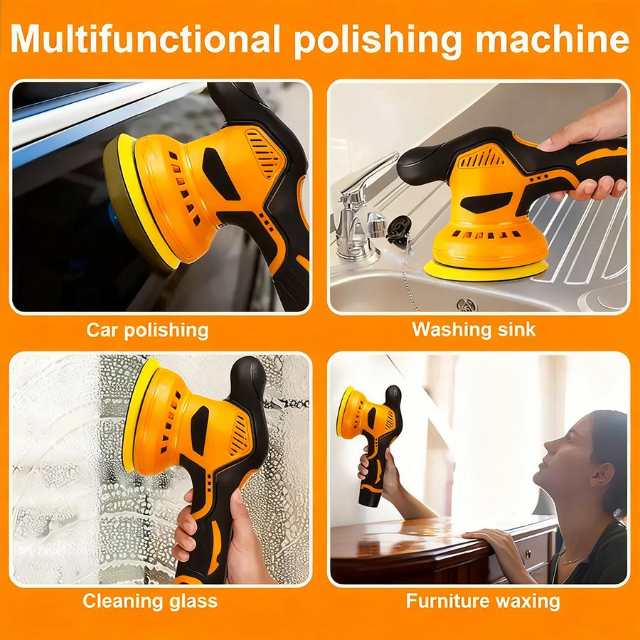 Cordless Car Buffer Polisher 6 Inch Mini Kit with 2 Pack 12V Rechargeable Batteries 8 Speed 2800-5500RPM Orbital Polisher for Car Boat Detailing Polishing Scratch Removing