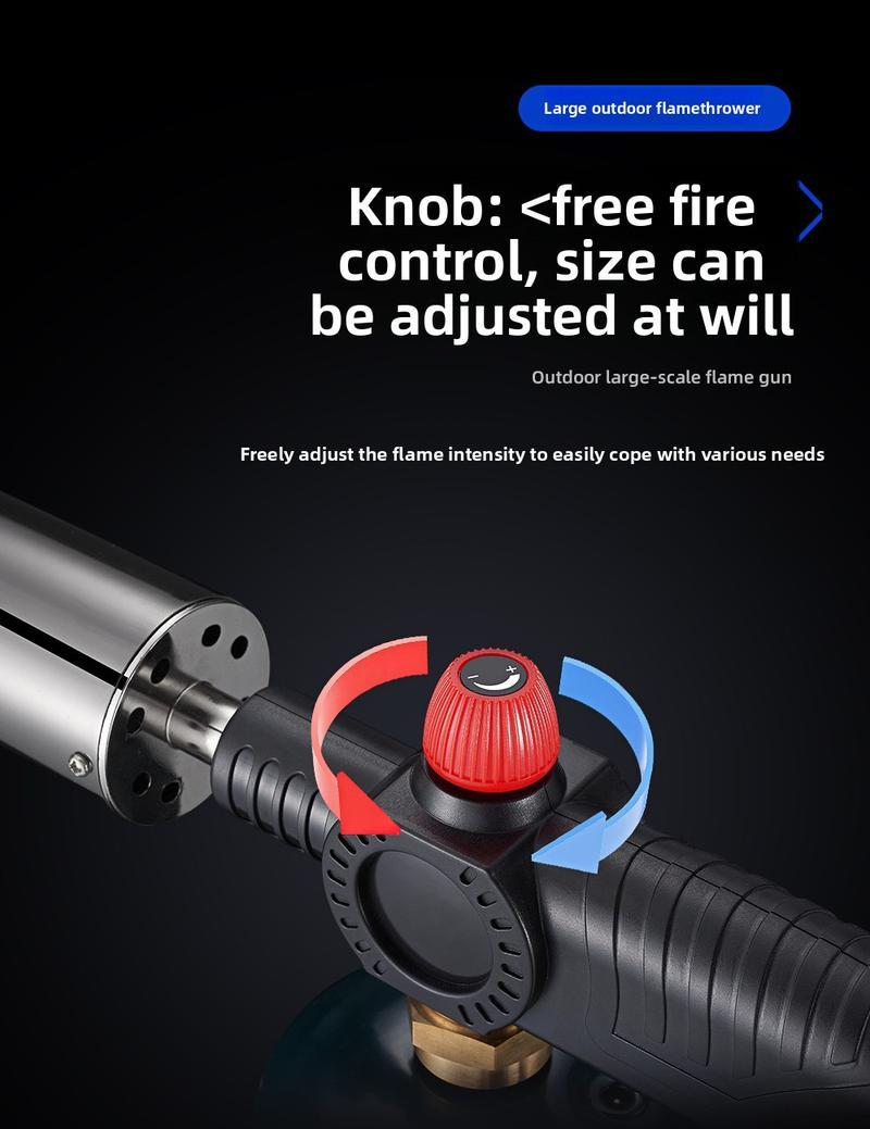 AXIZITECH Powerful Propane Torch(Propane Tank Not Included),With One-Touch Max Fire Button and Safety Lock, Adjustable Blow Torch for Sous Vide Searing Steak, BBQ,Fireplace,Charcoal Wood，Excellent Gift for Christmas and New Year(Without a gas cylinder) Su