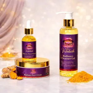 ViTalhus Turmeric Skin Care Set with Face & Body Cream & Soap for Radiant Skin Care - Turmeric Infused for Glowing Complexion Moisturizing Revitalizing Set Body Kits