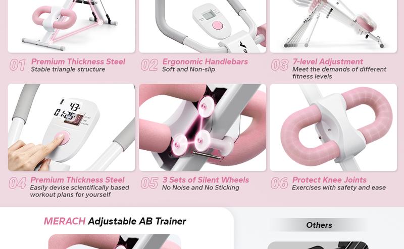 （Live Only）Special Link for Flash sale Merach Adjustable Ab Trainer Machine with LCD Monitor, Foldable Ab Exercise Machine for abs, Arm, Leg, Buttocks Shaper, Core & Ab Trainer at Home Gym,  Workout Equipment, TikTokShopBlackFriday