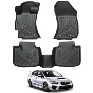 Canvcle Compatible with Floor Mats Subaru WRX/WRX STi 2015-2021 & 2012-2016 Subaru Impreza & 2013-2015 Subaru XV All Weather Floor Mats 1st & 2nd Row Carpet Protection 3D TPE Odorless