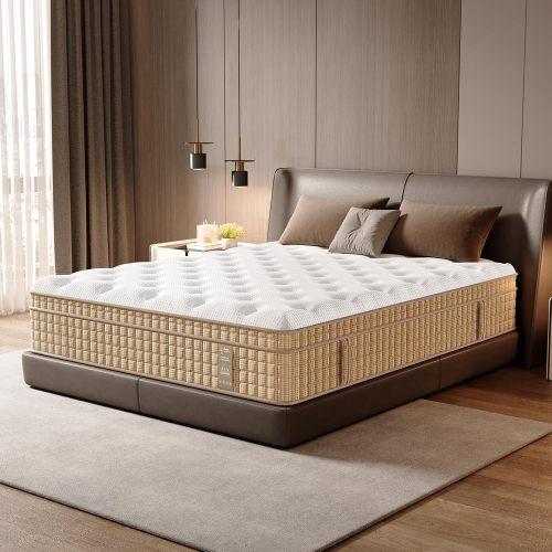 【Bellemave】Full/Queen Mattress 12-14 Inch, 7-Zone Contouring Bed in a Box,Firm Hotel Collection Hybrid Mattresses with Extra Lumbar & Shoulder Support