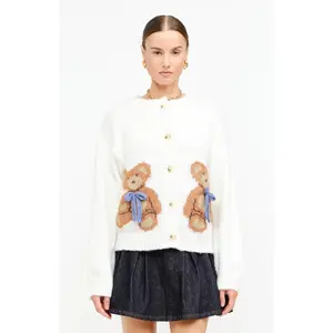 Teddy Cardigan In White