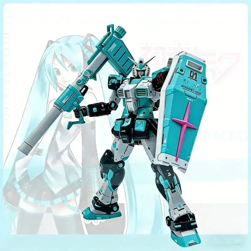RG40B 1/144 RX-78-2 Yuanzu Ver.2.0 Hatsune Miku Color Assembly Model Kit, Gunpla Action Figures, Anime Mecha Toy With Water Decals