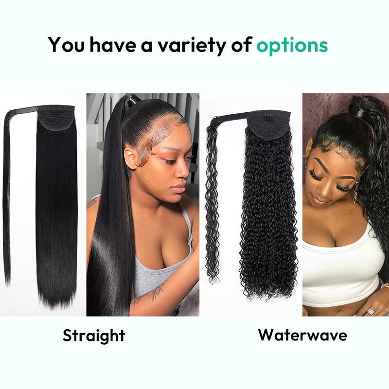 [Spring Must Have] Asteria Hair Ponytail Style Human Hair Ponytail Extension Easy Clip-in Velcro Ponytail 250% Density Valentine Musts