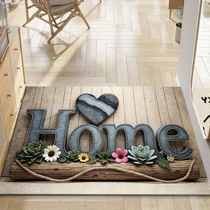 Premium Welcome Doormat - Distinctive Design, Large Square, Statement Art, Machine Washable, Rustic Indoor-Outdoor Entrance Decor for Spring & Summer, Ideal for Front Door, Patio, Balcony, Distinctive Design Doormats, Large Square Doormats