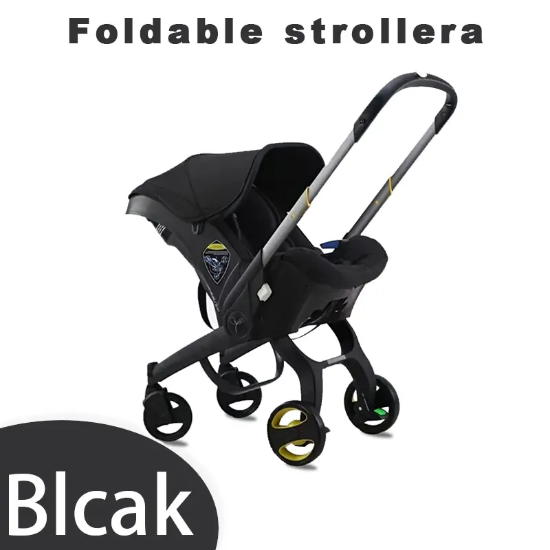 Unisex 4-in-1 Baby Stroller Travel System, Lightweight Foldable Design with Metal Frame and Fabric Cradle Seat for Newborns, 0 - 3 Months, Outdoor, Newborn Fit, Alloy Frame, Infant Toddler Stroller, Strollers For Babies And Toddlers