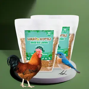 LuckyQworms 10LB Premium Dried Black Soldier Fly Larvae High Protein Natural Grubs for Chickens Ducks Birds Reptiles Superior Calcium Poultry Feed Improve Immunity & Egg Production Healthy Treats