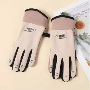 Glove female autumn and winter touch screen velvet thick outdoor lightweight sports girls riding ski electric bike warm gloves