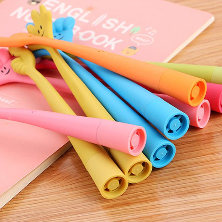 MUNBYN  10Pcs Silicone Cartoon Ballpoint Pens Assorted Amusing Student Writing Pens Bendable Novelty Stationery Gift for Office and School Use