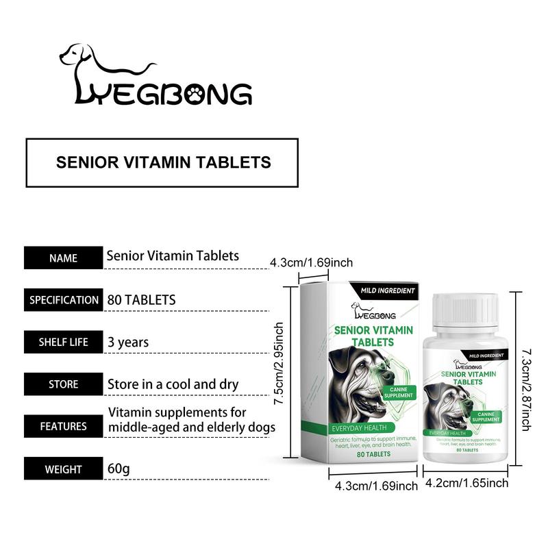 Middle-aged and Elderly Dog Nutritional Vitamin Tablets Provide Comprehensive Nutritional Support to Promote Health Care Foodlitter pellets, spray, litter tray, litter box, removal