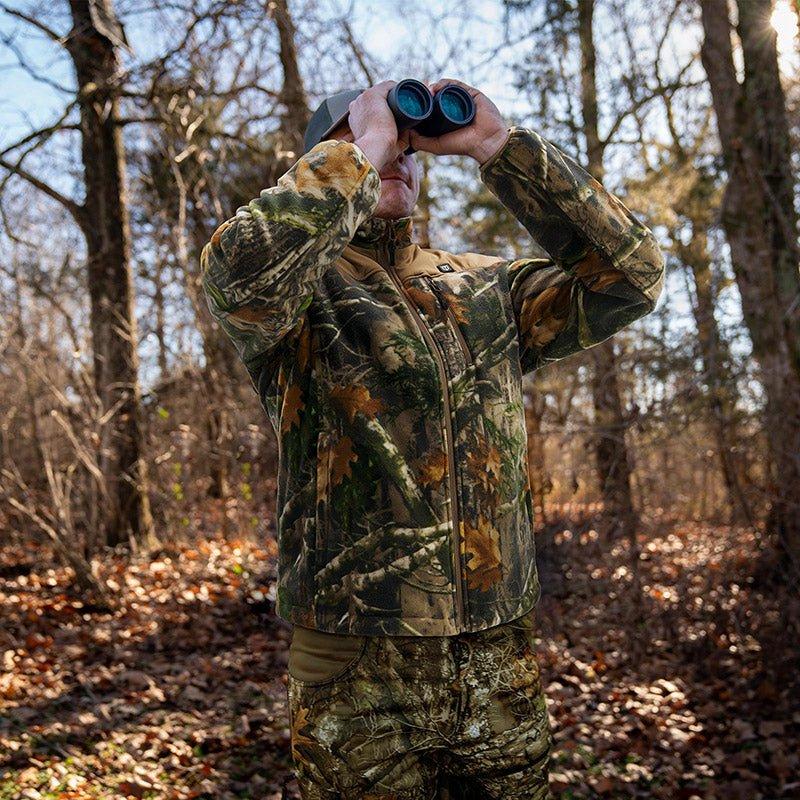 【Limited Sizes Clearance】Men’s Heated Jacket Fleece with Battery Pack, Rechargeable Coat for Hunting (Black, Camo, Size S-XXXL)