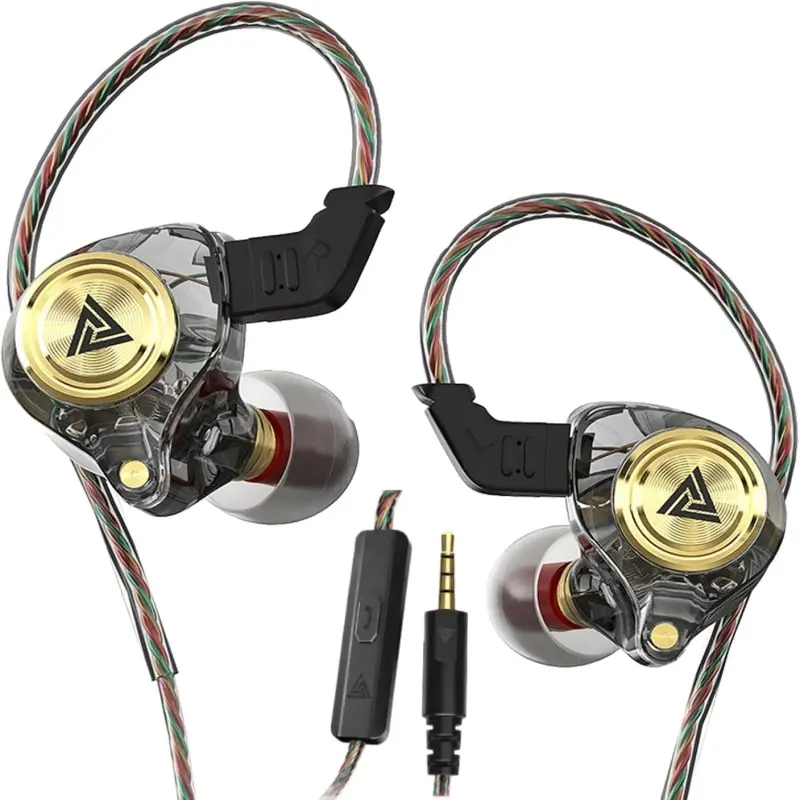 QKZ AK3 Wired In-Ear Gaming Earbuds with Mic, HiFi Subwoofer, Active Noise Cancellation, for Gym, Teen Boy Gift, Gaming Stuff, Cool Gadgets (Console Accessory), Audios