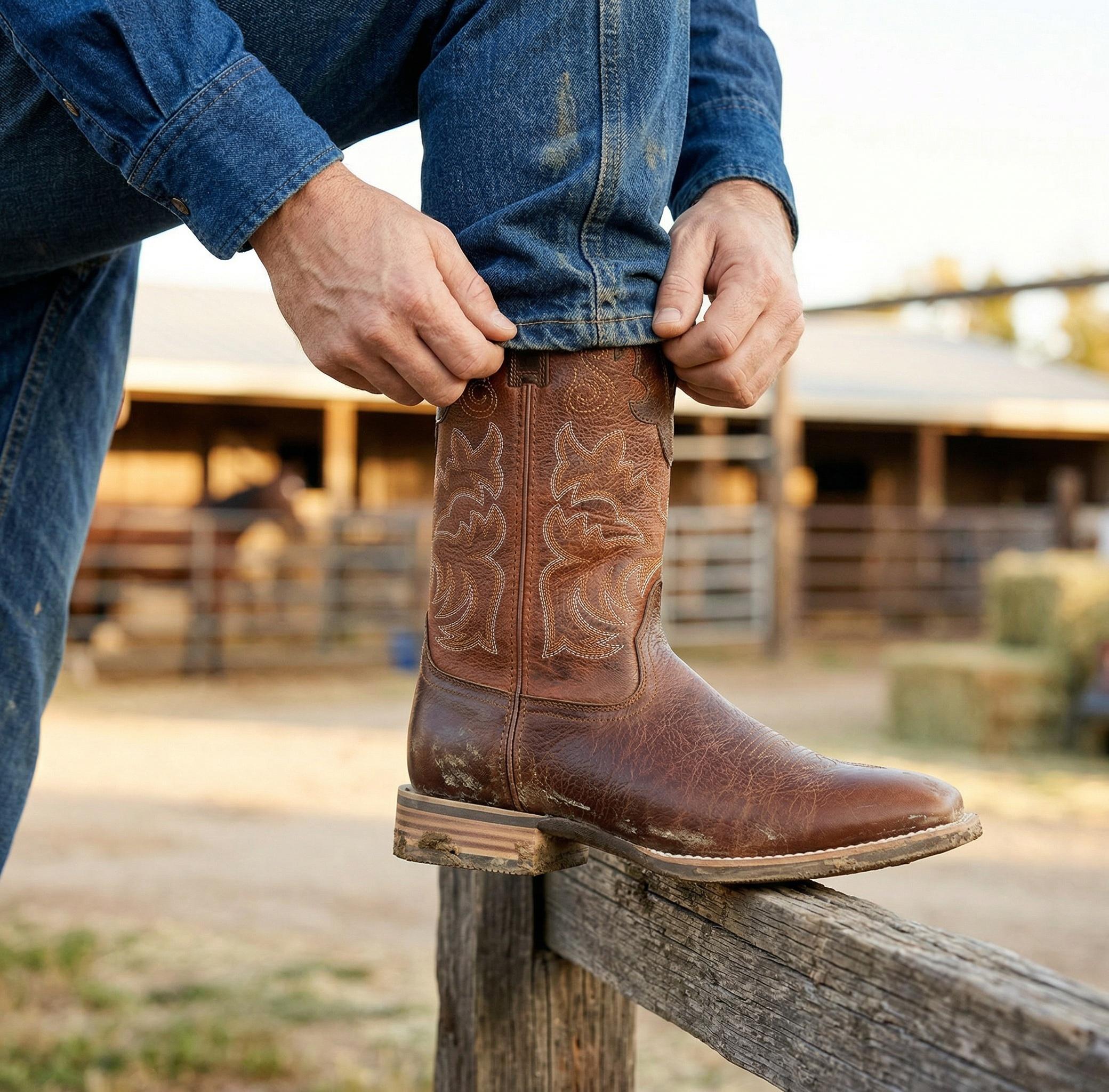 【Genuine Leather】Palitutu Hand Painted Western Cowboy Boots, Full Grain Cowhide Upper & Shaft, 4-Layer Composite Sole boot,Sport Outdoor Western Boot(PLT103614) summerwins