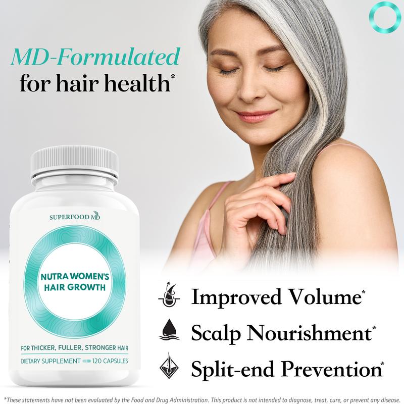 Women's Balance Hair Growth Supplements, Ages 45 and Up, Customer Proven for Visibly Thicker Hair and Scalp Coverage, Soy-Free, Made with 26 Ingredients Including Beta Carotenes