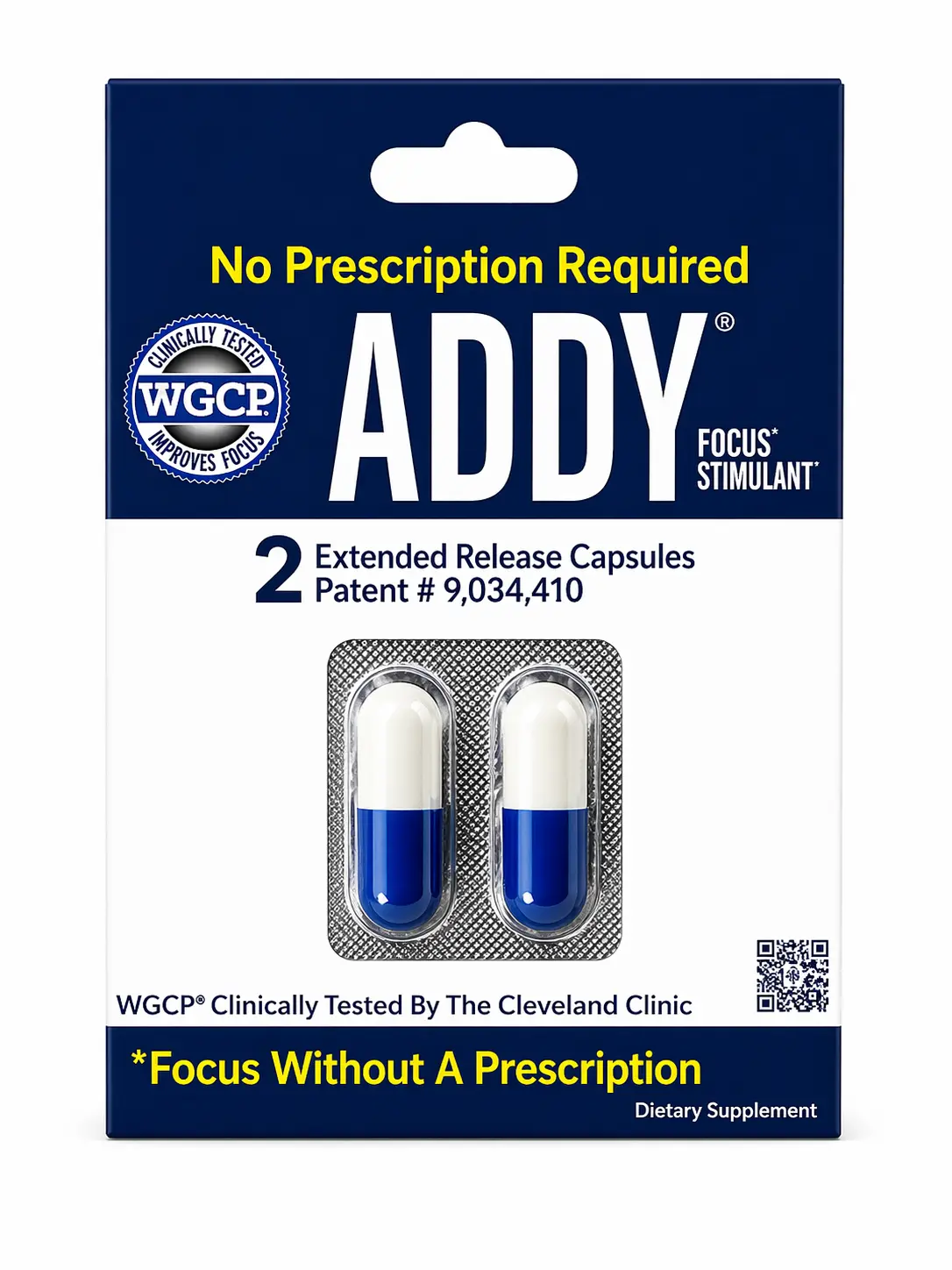 WGCP Addy- Focus & Cognitive Performance - Clinically Tested (10) 2 pack Extended Release Capsules Dietary Supplement