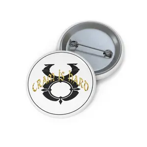 Tram Is Hard pin button | Custom Pin Button, Enamel Style Badge