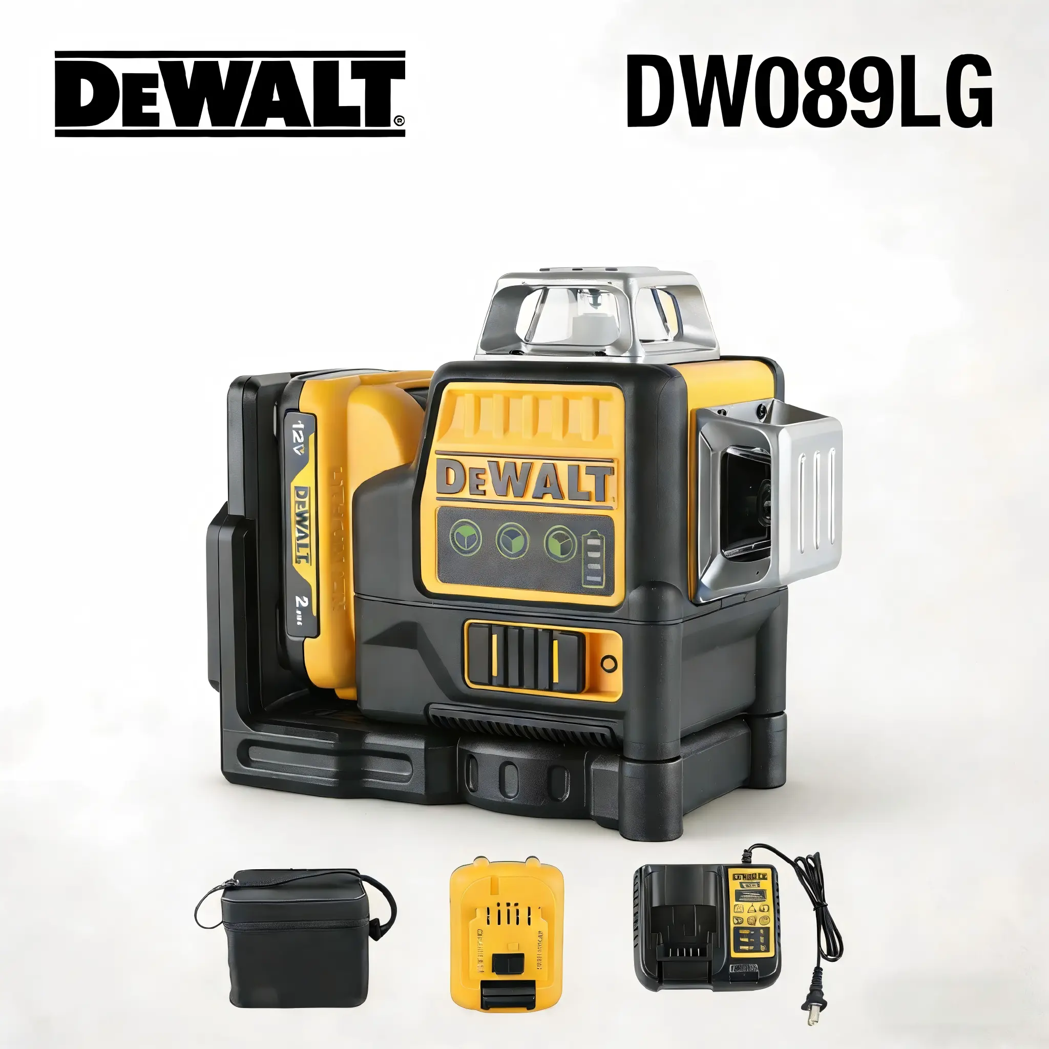 DEWALT DW089LG 12V 3×360° Cordless Green Laser Level Drill Tool for ...