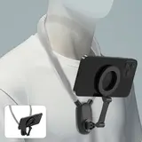Magnetic Mobile Phone Neck Mount - Silicone-Steel Metal Hands-Free Holder with Plug, Landscape-Ready POV/Vlog Chest Strap for iPhone 17/16/15/14, Cellphone Accessories for Android Smartphones,techvibes