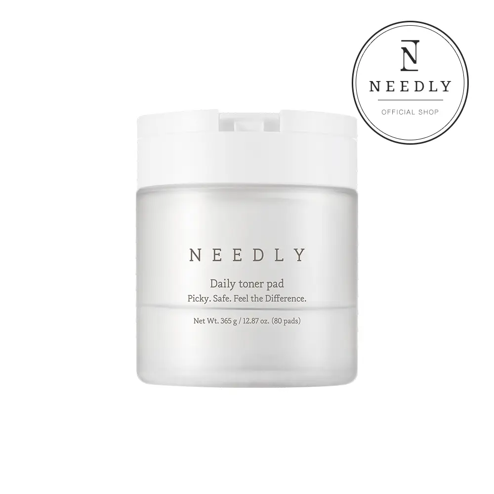 NEEDLY Daily Toner Pad 365g (80 Pads) | BHA & PHA Exfoliating Toner Pad | Pore Care & Hydrating Facial Pad